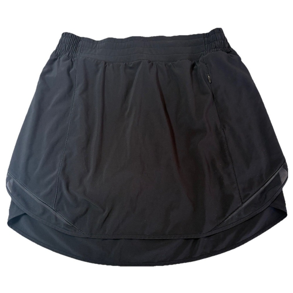 Lululemon Hotty Hot High-Rise Skirt Long Black Size 10 Style LW8ADGT Skort, MINT